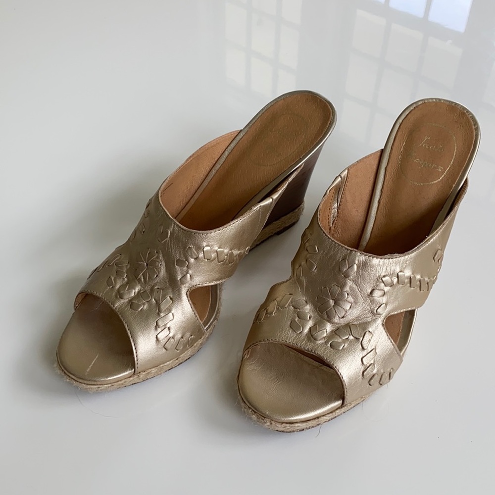 Jack Rogers gold sandals with heel